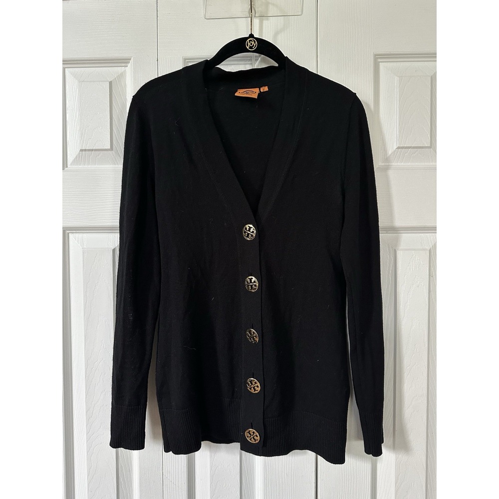 $228 Tory Burch Women's Merino Wool Cardigan Sweater Size S FLAW